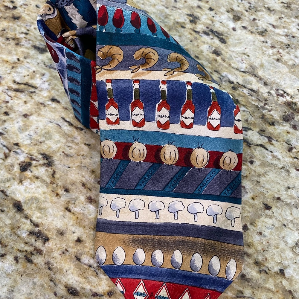 Colorful Tabasco Silk Novelty Seafood Cajun Tie Neck Tie Necktie